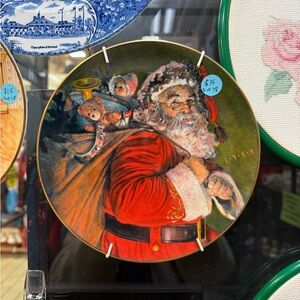 Vintage Christmas plate with Santa